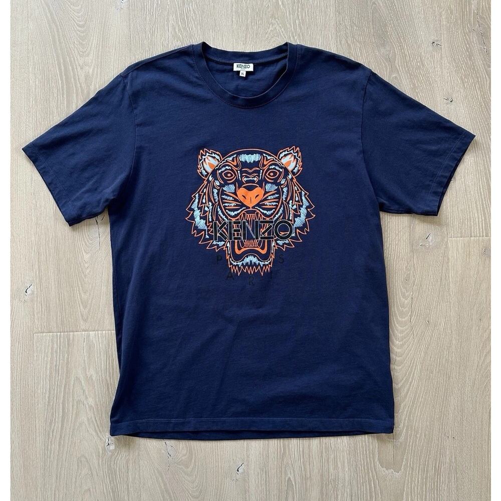 Kenzo Paris Mens Tiger Logo T-Shirt Cotton Fitted